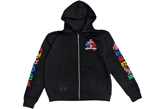 Chrome Hearts Multi Color Cross Cemetery Zip Up Hoodie